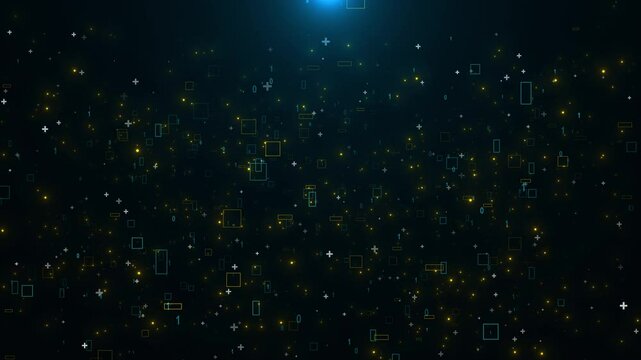 Futuristic HUD screen data matrix technology on blue abstract digital artificial intelligence Motion graphic background. cyber technology big data digital line wave business concept, Cyberspace