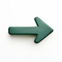 Fototapeta premium Green arrow pointing right, background white