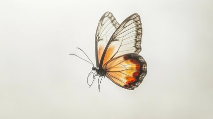 Obraz premium Glasswing Butterfly in Flight Graceful Wings