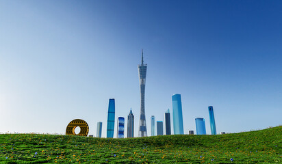 3D rendering of antenna illustrations for landmark buildings in the Greater Bay Area of Guangdong, China