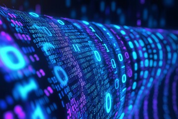 network digital technology background, ai data 01 computer code binary, connection of internet of things, 3d illustration background, future of deep learning, grid area ofserver online