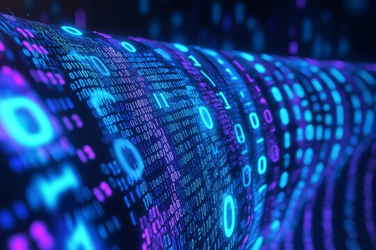 network digital technology background, ai data 01 computer code binary, connection of internet of things, 3d illustration background, future of deep learning, grid area ofserver online