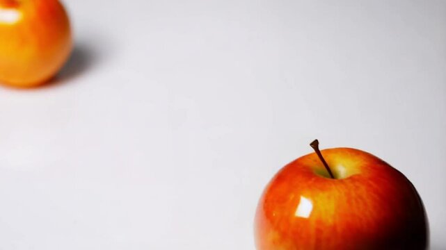 fresh apples lowly rotates 360 degrees