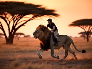 imagine view from riding on the back of lion