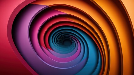 Stereoscopic Depth Illusion Concept. Colorful spiral pattern design