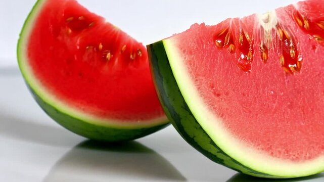 fresh watermelon lowly rotates 360 degrees
