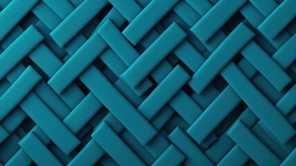 Stereoscopic Depth Illusion Concept. Textured teal woven pattern background.
