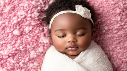 Sleeping Baby Girl  Pink Blanket  Newborn Photography