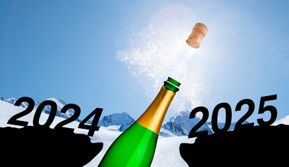 Silvester 2024 2025 mit Sekt © by-studio