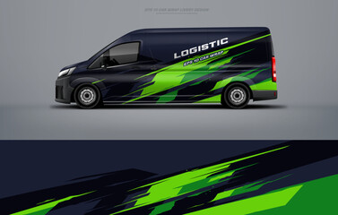Sporty racing big van wrap car wrap livery design foe universal medium van vector eps ready print printable file.
