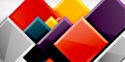 Glass toy style square shapes abstract design. Vector Illustration For Wallpaper, Banner, Background, Card, Book Illustration, landing page