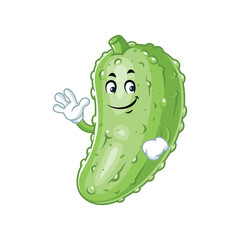 Friendly Pickle Cartoon Character.
