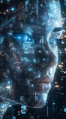 Digital Woman: A Futuristic Portrait of Technology and Humanity