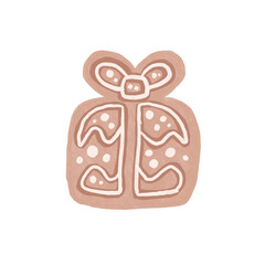 gingerbread cookie gift shape on a png transparent background digital planner sticker