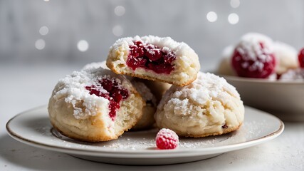 A close-up of buttery shortbread cookies with a crumbly texture, perfect for tea time, dessert, or a sweet snack.
