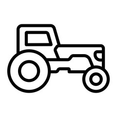 Tractor Vector Line Icon Design