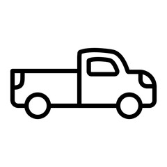 Pickup truck Vector Line Icon Design