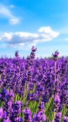 Fototapeta premium Lavender Field Under a Sunny Sky