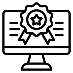 Badge icon outline vector