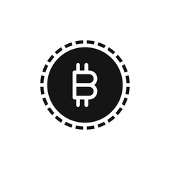 Bitcoin icon Vector flat thin line illustration