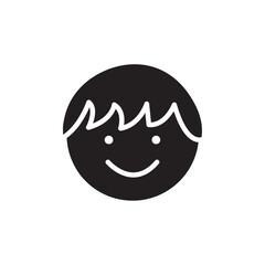 Child face icon Vector flat thin line illustration