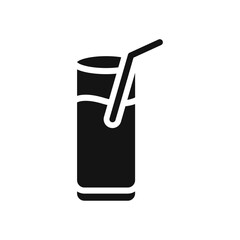 Cocktail icon Vector flat thin line illustration