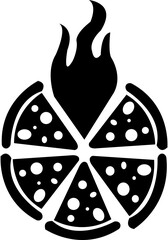 Black Pizza Slice Icon, eat, meet, meal, cook, shape, black, braid
