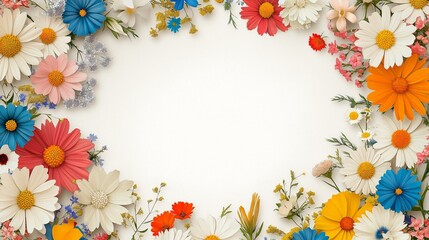 Delicate floral corner arrangement. Blooming white lilac, pink acacia, Lilac flowers and green leaves isolated on a white. Design element for creating postcards, wedding cards and invitatios.