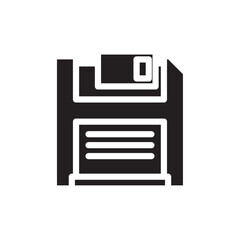 Floppy disk icon Vector flat thin line illustration