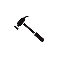 Hammer icon Vector flat thin line illustration