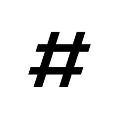 Hashtag icon Vector flat thin line illustration