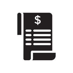 Invoice icon Vector flat thin line illustration