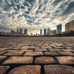 Fototapeta premium Urban Artistic Expression Project, midday, ground-level perspective