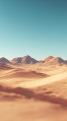 Naklejka premium Vast Desert Landscape Under a Clear Blue Sky