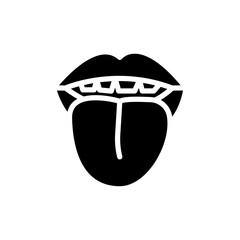 Tongue icon Vector flat thin line illustration