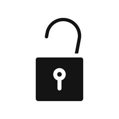 Unlock icon Vector flat thin line illustration