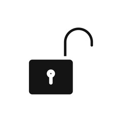 Unlock icon Vector flat thin line illustration