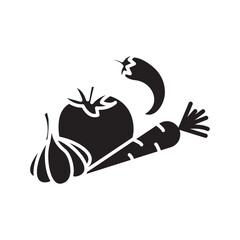 Vegetable icon Vector flat thin line illustration