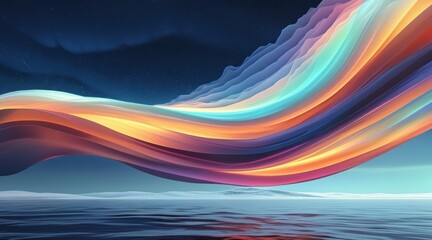 Fototapeta premium Ethereal Gradient Aurora: A Celestial Dance of Colors