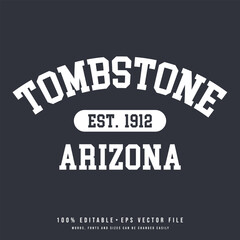 Tombstone text effect vector. Tombstone typography design vector.	