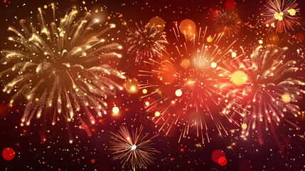 Obraz premium Happy New Year fireworks illustration background