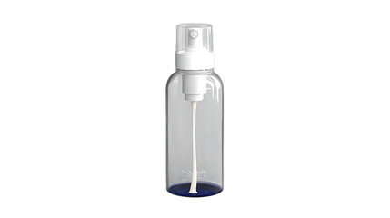 Clear plastic bottle with white pump dispenser.