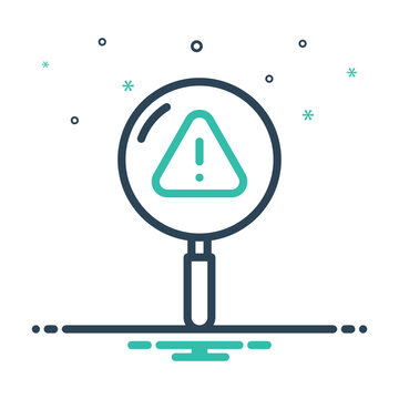 magnifying glass with warning sign clip art preview