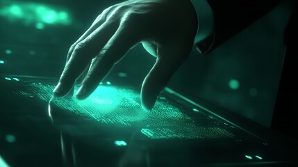 Futuristic Technology  Hand Interacting with Digital Interface