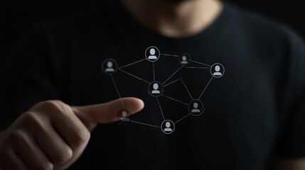 Fototapeta premium Global Network Connection Social Media Online Community