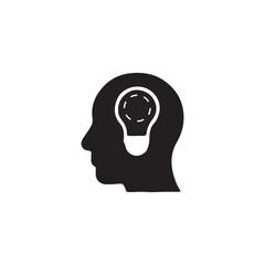 Brain icon vector art on white background