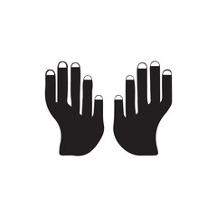 Obraz premium hand in glove, praying hand, hand icon vector art on white