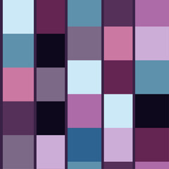 Geometric  vector pattern with square stripes in violet and blue colors. Background for web, wrapping paper, greeting decor, print for textile,scrapbook paper.