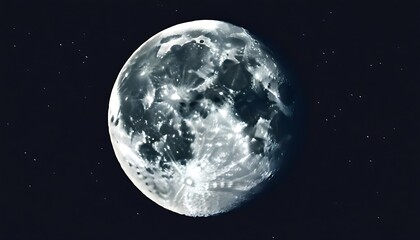 Obraz premium Moonlit Night Sky with Splashes of Starlight