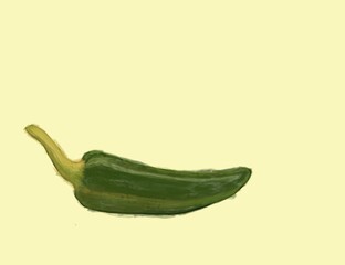 green chili pepper. Jalepeno Flat Design Vegetable Icon. Green Chili Pepper Illustration
